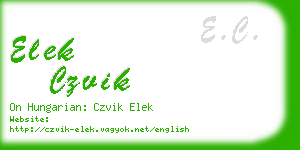 elek czvik business card